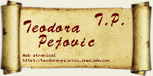 Teodora Pejović vizit kartica